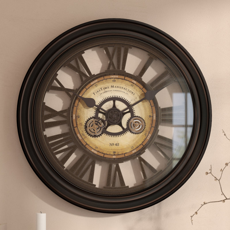 Darby Home Co Oversized 24" Gear Works Wall Clock & Reviews Wayfair